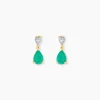 Histoire d'Or Boucles D'Oreilles Puces Porfirio Or Jaune Emeraude Diamant Sale