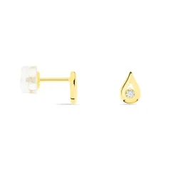 Histoire d'Or Boucles D'oreilles Puces Purete Or Jaune Diamant Discount