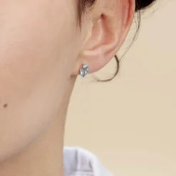 Histoire d'Or Boucles D'oreilles Puces Prudencia Or Blanc Topaze or blanc topaze bleue Online
