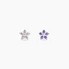 Histoire d'Or Boucles D'oreilles Puces Purple Bloom Argent Blanc Oxyde De Zirconium Outlet