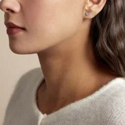 Histoire d'Or Boucles D'oreilles Puces Purple Bloom Argent Blanc Oxyde De Zirconium Outlet