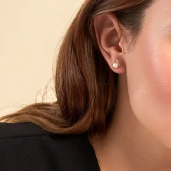 Histoire d'Or Boucles D'oreilles Puces Pearly Or Jaune Perle De Culture Oxyde Outlet