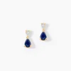 Histoire d'Or Boucles D'Oreilles Puces Porfirio Or Jaune Saphir Diamant Hot
