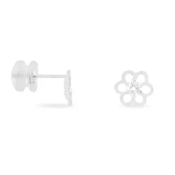 Histoire d'Or Boucles D'oreilles Puces Philine Fleur De Zirconium or blanc oxyde Sale
