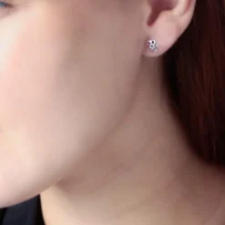 Histoire d'Or Boucles D'oreilles Puces Philine Fleur De Zirconium or blanc oxyde Sale