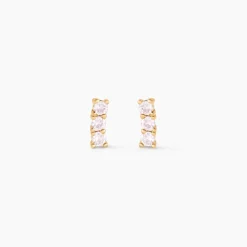 Histoire d'Or Boucles D'oreilles Puces Plaqué Or Jaune Alodia Oxyde De Zirconium plaqué or jaune oxyde rose Hot