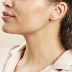 Histoire d'Or Boucles D'oreilles Puces Plaqué Or Jaune Alodia Oxyde De Zirconium plaqué or jaune oxyde rose Hot