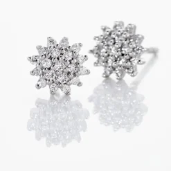 Histoire d'Or Boucles D'oreilles Puces Platine Alden Diamants