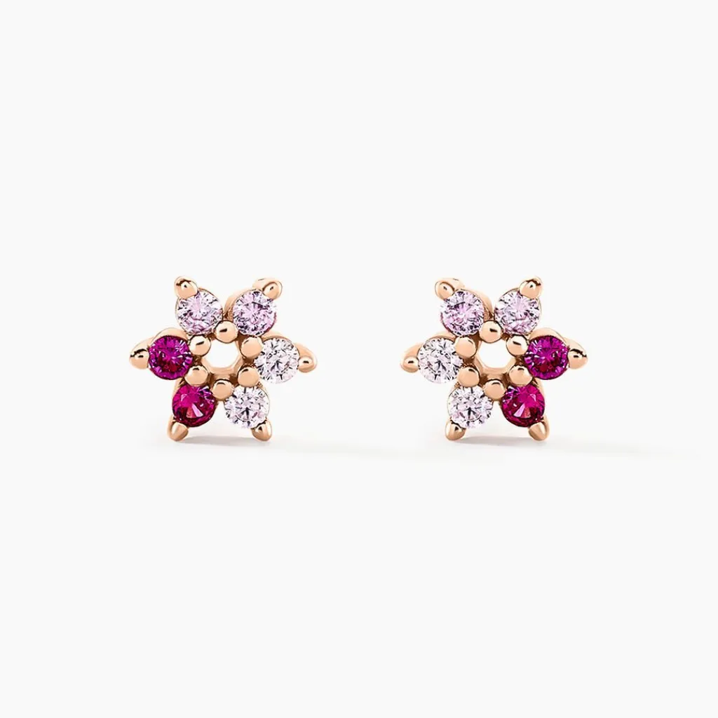 Histoire d'Or Boucles D'oreilles Puces Pavel Argent Rose Oxyde De Zirconium argent rose oxyde rose