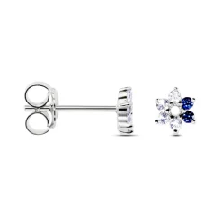 Histoire d'Or Boucles D'oreilles Puces Pavel Argent Blanc Oxyde De Zirconium argent blanc oxyde bleu Outlet