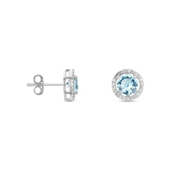 Histoire d'Or Boucles D'oreilles Puces Rio Argent Blanc Oxyde argent blanc oxyde azur Sale