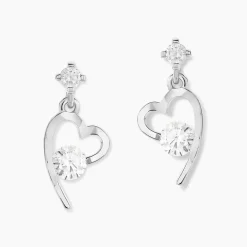 Histoire d'Or Boucles D'oreilles Puces Romance De Zirconium or blanc oxyde New