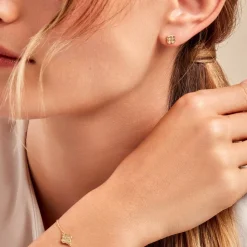 Histoire d'Or Boucles D'oreilles Puces Rosalite Or Jaune Nacre or jaune nacre blanche Clearance