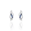 Histoire d'Or Boucles D'oreilles Puces Rosalyne Or Blanc Saphir Et Diamant Clearance