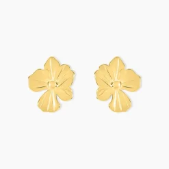 Histoire d'Or Boucles D'oreilles Puces Rahima Acier Jaune Outlet
