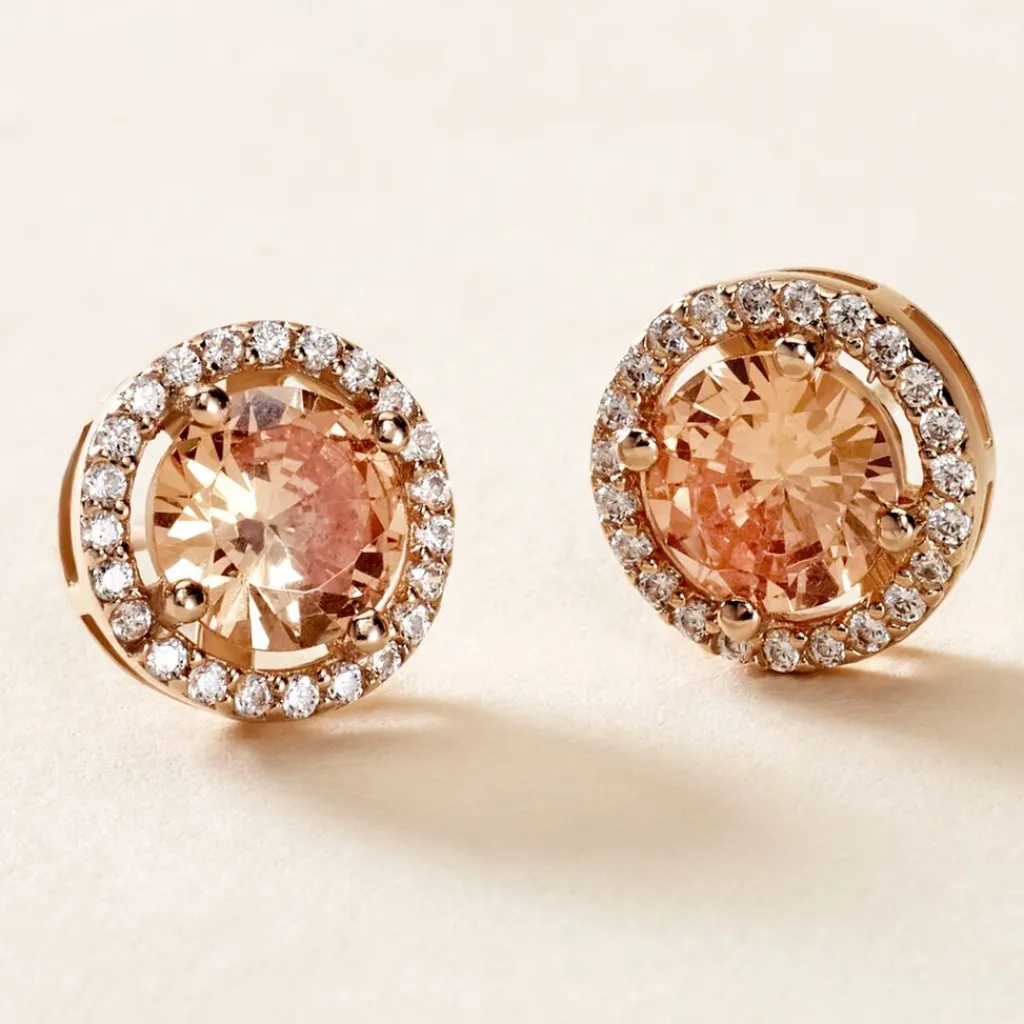 Histoire d'Or Boucles D'oreilles Puces Rio Argent Rose Oxyde argent rose oxyde champagne Outlet