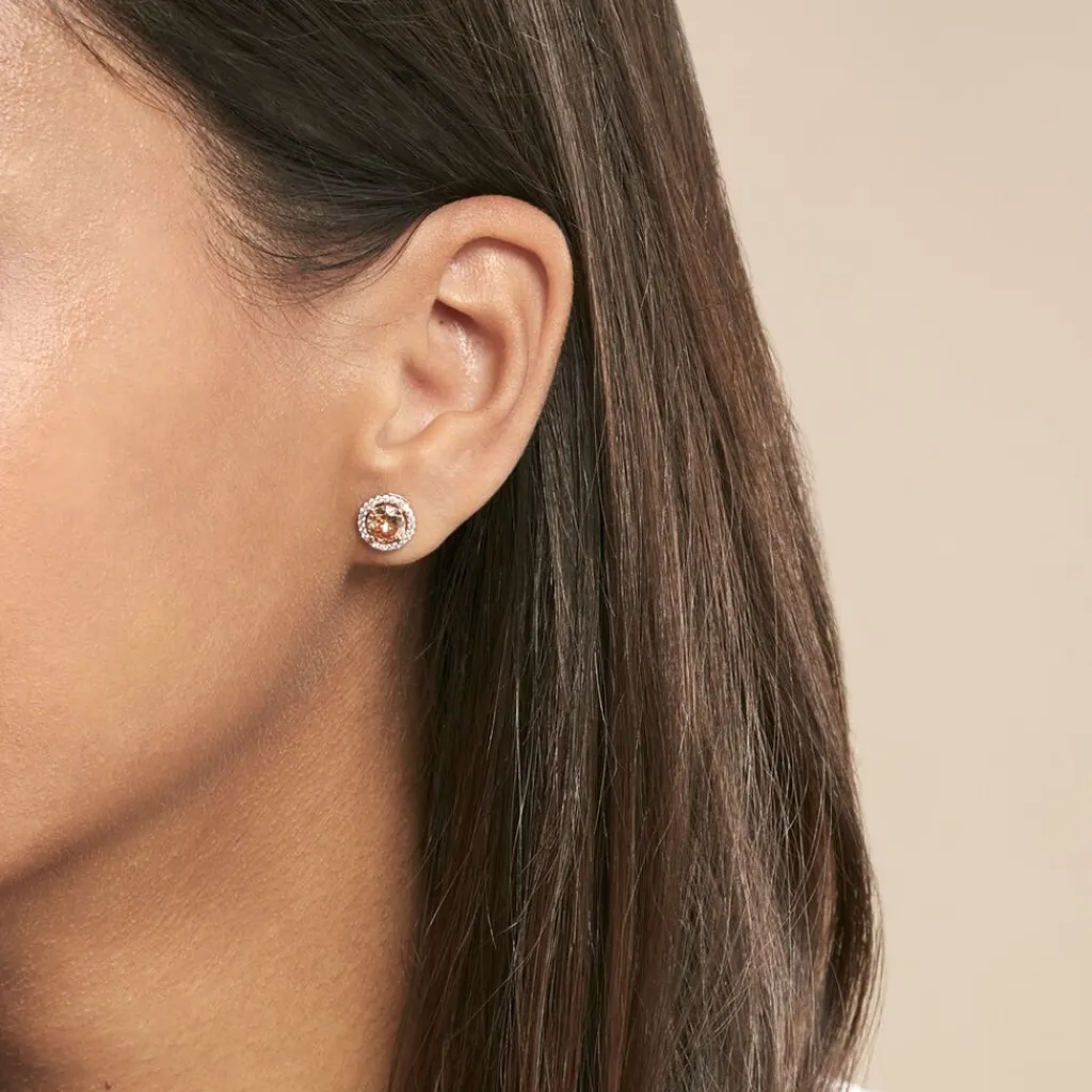 Histoire d'Or Boucles D'oreilles Puces Rio Argent Rose Oxyde argent rose oxyde champagne Outlet