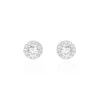 Histoire d'Or Boucles D'oreilles Puces Rosalie Or Blanc Oxyde De Zirconium
