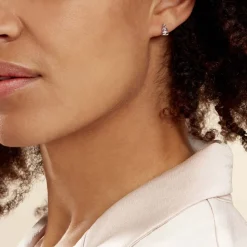 Histoire d'Or Boucles D'oreilles Puces Roma Argent Blanc Oxyde De Zirconium Hot