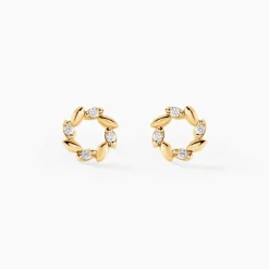 Histoire d'Or Boucles D'oreilles Puces Reed Or Jaune Oxyde De Zirconium Best