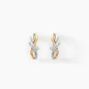 Histoire d'Or Boucles D'oreilles Puces Soukayna Or Bicolore Diamant New