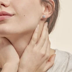 Histoire d'Or Boucles D'oreilles Puces Stelila Or Blanc Oxyde De Zirconium Hot