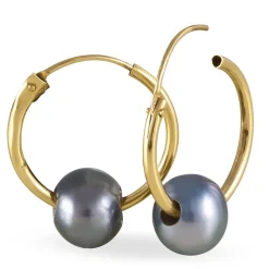 Histoire d'Or Boucles D'oreilles Puces Suraya Or Jaune Perle De Culture New