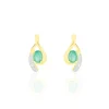 Histoire d'Or Boucles D'oreilles Puces Sagesse Or Jaune Emeraude Et Diamant Clearance