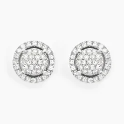 Histoire d'Or Boucles D'oreilles Puces Soleil D'hiver Or Blanc Diamant Hot