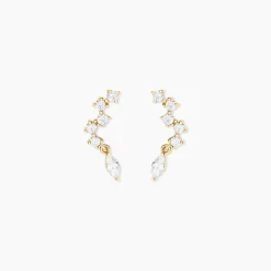 Histoire d'Or Boucles D'Oreilles Puces Sparkle Or Jaune Oxyde De Zirconium