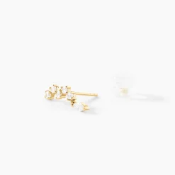 Histoire d'Or Boucles D'Oreilles Puces Sparkle Or Jaune Oxyde De Zirconium