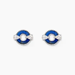 Histoire d'Or Boucles D'oreilles Puces Serafine Argent Lapis Lazuli Oxyde