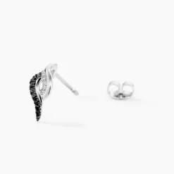 Histoire d'Or Boucles D'oreilles Puces Sculptural Or Blanc Diamant Best