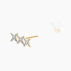 Histoire d'Or Boucles D'oreilles Puces Starlight Or Jaune Diamant Clearance