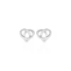 Histoire d'Or Boucles D'oreilles Puces Shainy Argent Blanc Discount