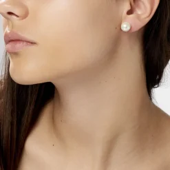 Histoire d'Or Boucles D'oreilles Puces Suki Or Jaune Perle De Culture New