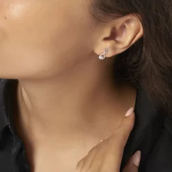 Histoire d'Or Boucles D'oreilles Puces Shaeen Or Blanc Diamant