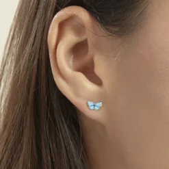 Histoire d'Or Boucles D'oreilles Puces Sulivia Papillon Or Jaune or jaune smalto bleu Best