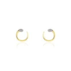 Histoire d'Or Boucles D'oreilles Puces Snake Or Jaune Diamant