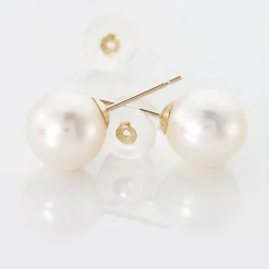 Histoire d'Or Boucles D'oreilles Puces Suki Or Jaune Perle De Culture New