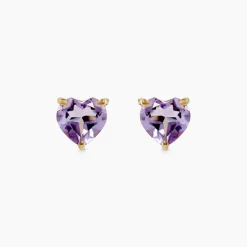 Histoire d'Or Boucles D'oreilles Puces Salona Or Jaune Amethyste Violet Hot