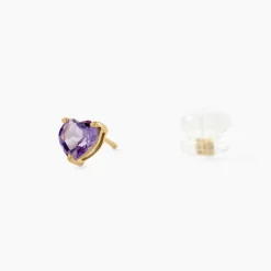 Histoire d'Or Boucles D'oreilles Puces Salona Or Jaune Amethyste Violet Hot