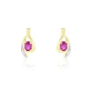 Histoire d'Or Boucles D'oreilles Puces Sagesse Or Jaune Rubis Et Diamant Sale