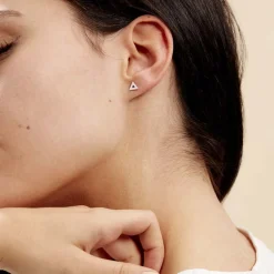 Histoire d'Or Boucles D'oreilles Puces Severine Argent Blanc