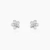Histoire d'Or Boucles D'oreilles Puces Sulya Argent Blanc Outlet