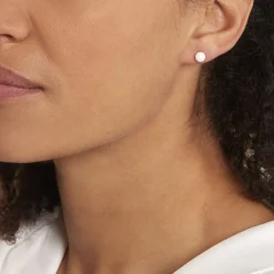 Histoire d'Or Boucles D'oreilles Puces Solene Argent Blanc Céramique Clearance