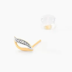 Histoire d'Or Boucles D'oreilles Puces Smeralda or jaune diamant