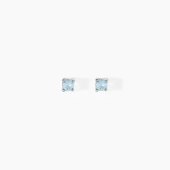 Histoire d'Or Boucles D'oreilles Puces Tehora Argent Blanc Verre Best