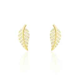 Histoire d'Or Boucles D'oreilles Puces Tourkia Or Jaune Oxyde De Zirconium Sale
