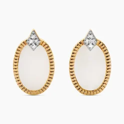 Histoire d'Or Boucles D'oreilles Puces Tahina Or Jaune Nacre Diamant or jaune nacre blanc Discount